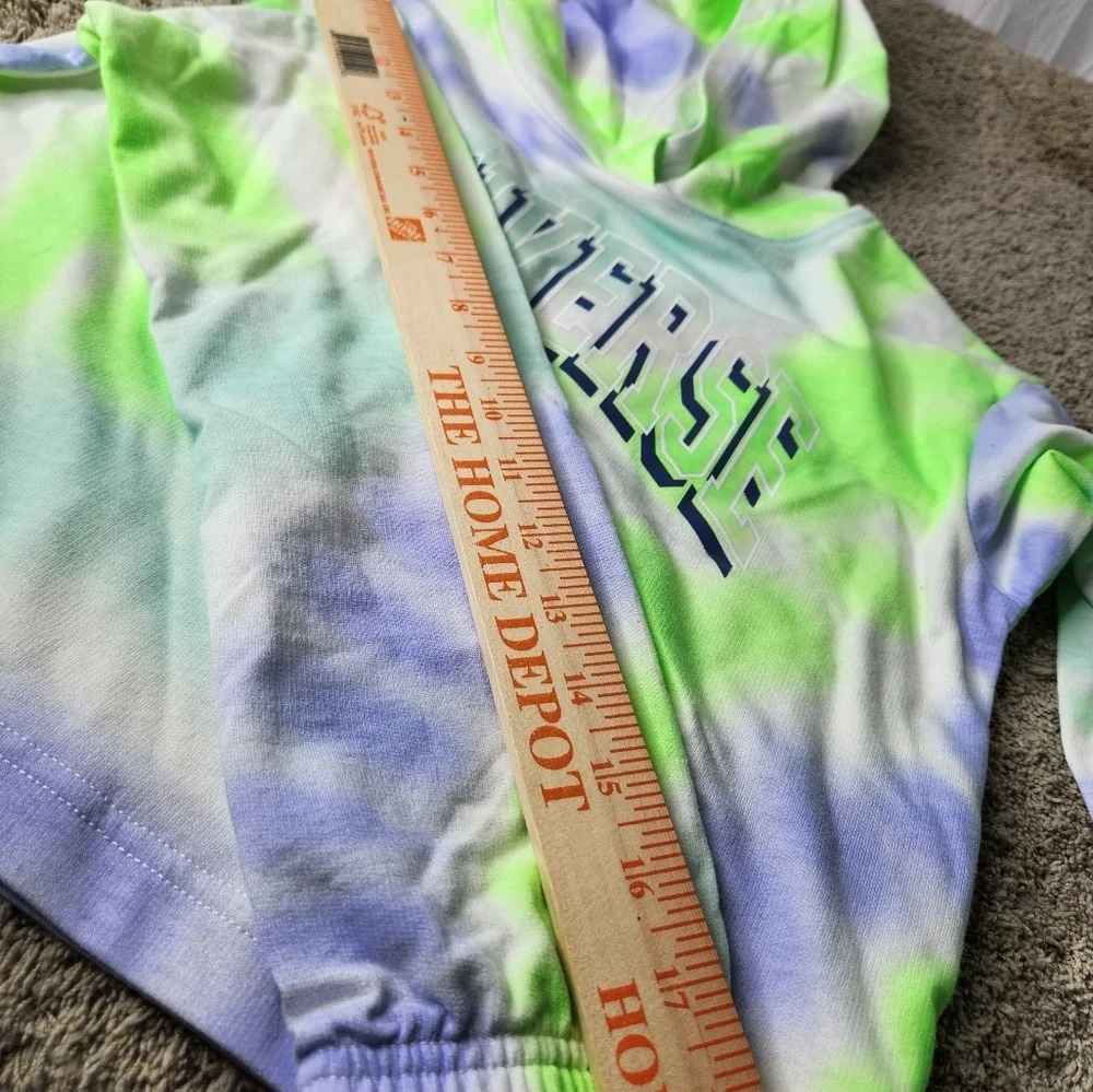 Converse M Green Girl's All Over Print Tie-Dye Boxy Hoodie (Big Kids) Size M